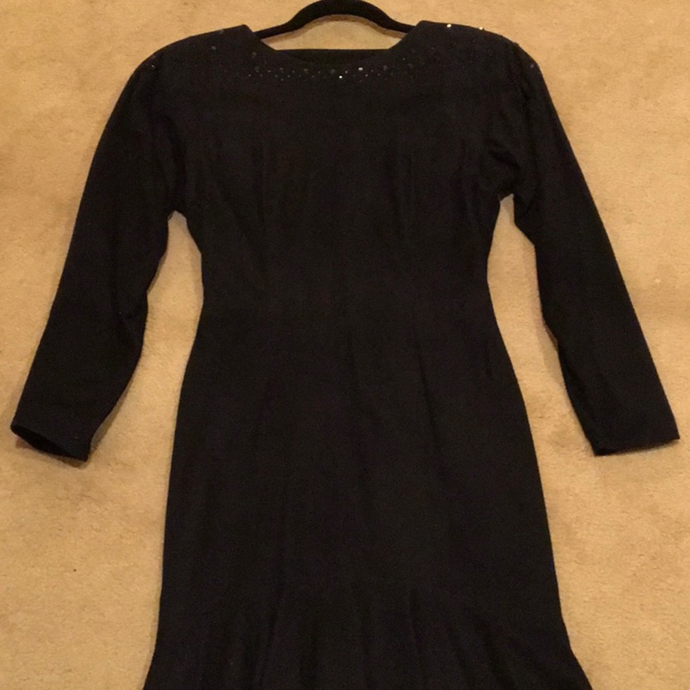 Black suede dress